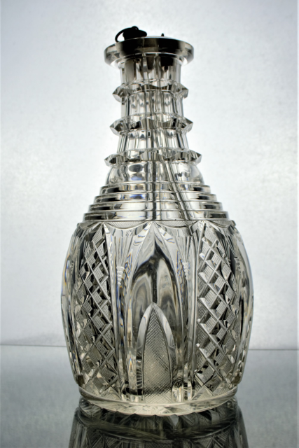 Very rare three sectioned decanter. Possibly Irish, Circa 1830-40.