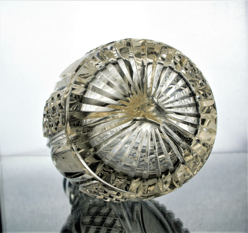 Very rare three sectioned decanter. Possibly Irish, Circa 1830-40.