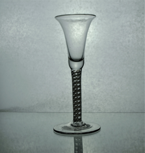 Georgian bell Bowl opaque Multi Twist Stem Glass.