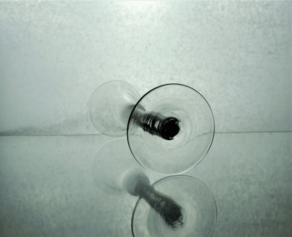 Georgian bell Bowl opaque Multi Twist Stem Glass.