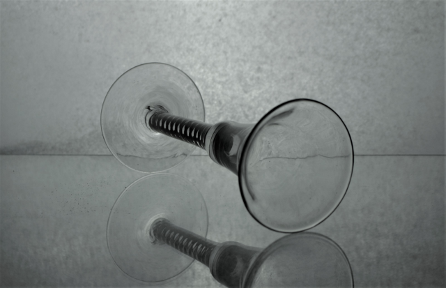 Georgian bell Bowl opaque Multi Twist Stem Glass.