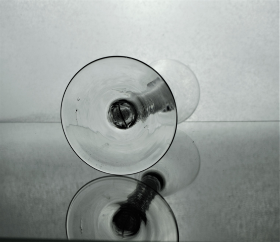 Georgian Opaque round funnel Multi Twist Plain Foot Glass.