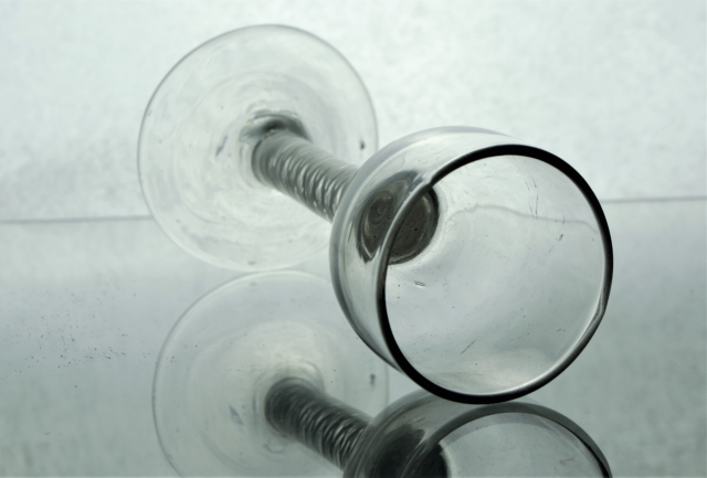 Georgian Ovoid Bowl Multi Twist Opaque stemmed drinking glass.