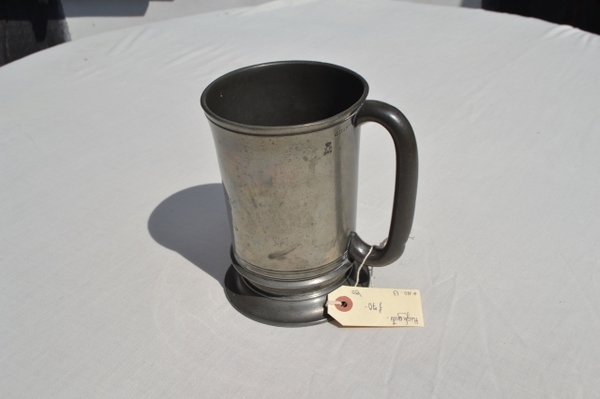 Victorian Quart Pewter Tankard by Watts, Euston.