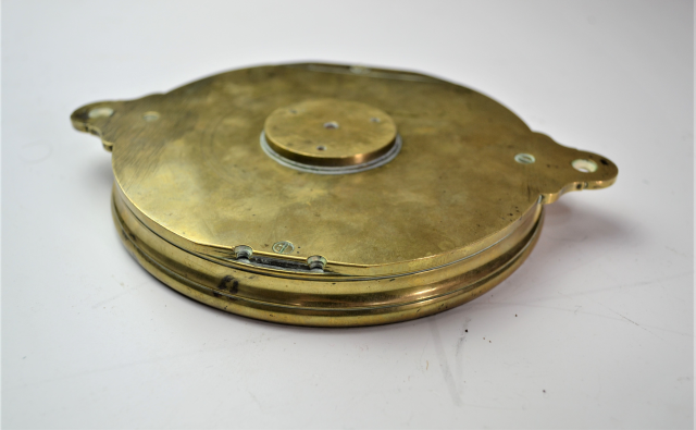 Late 18th Century Brass Surveying Compass with Rock Crystal Front.