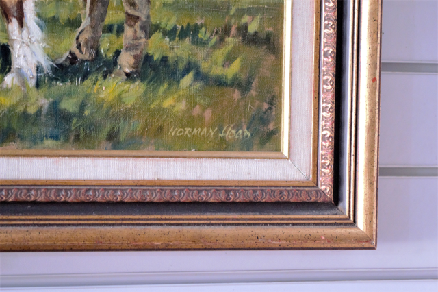 Air Vice Marshal Norman Hoad Oil on Canvas & Shire Horses at Country Fair.