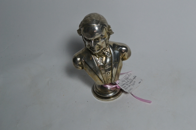 19th Century White Metal Bust of Gladstone.