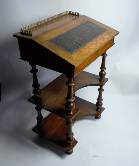 Late 19th Century Lift Top Writing Desk with Inlaid Lid.