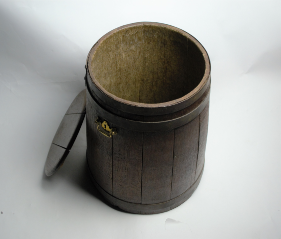 Late Victorian Coal Barrel with Lid.