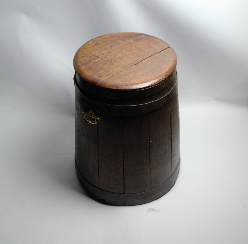 Late Victorian Coal Barrel with Lid.