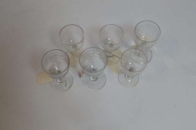 A Set of Six Pall Mall or Lady Hamilton Glass