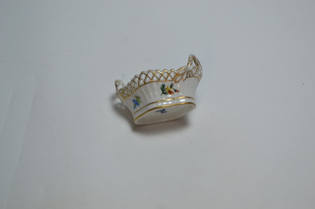 19th Century Dresden Basket Bowl.