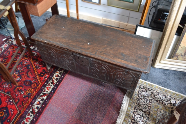 17th Century Oak Six Plank Coffer.