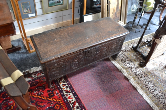 17th Century Oak Six Plank Coffer.