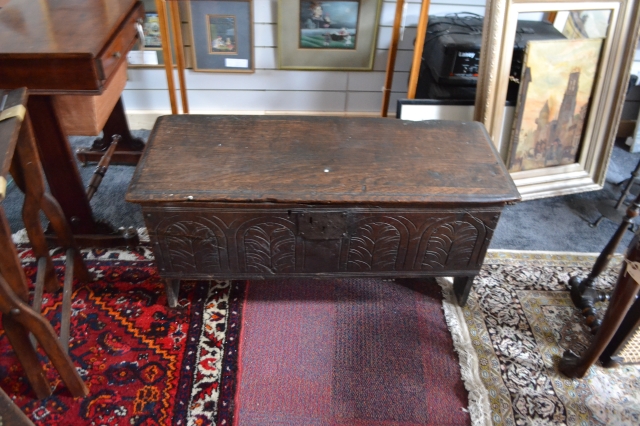 17th Century Oak Six Plank Coffer.