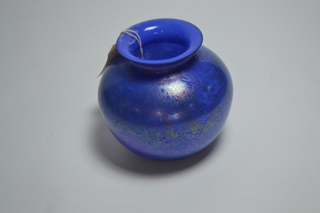 Royal Brierley Studio Glass with Blue, Iridescent.