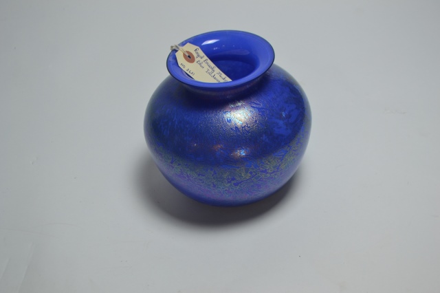 Royal Brierley Studio Glass with Blue, Iridescent.