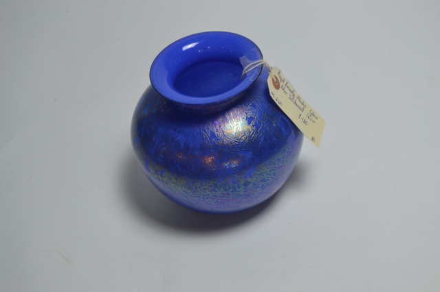 Royal Brierley Studio Glass with Blue, Iridescent.