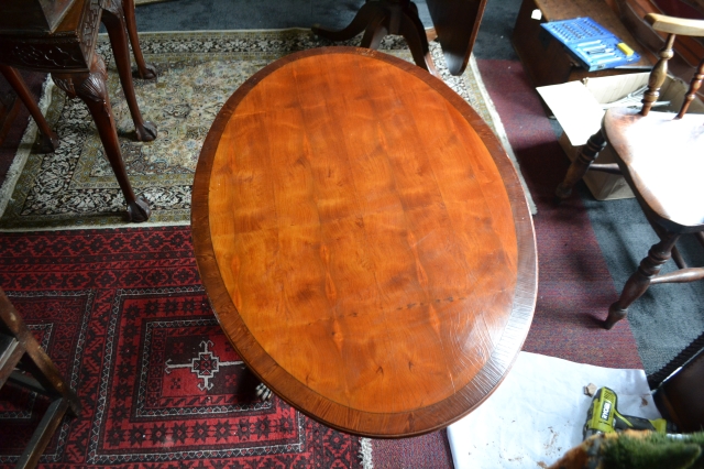 Elm Cross Banded Coffee Table.