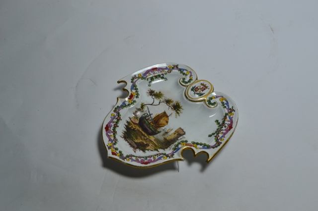 French Faience Pottery Armorial Dish