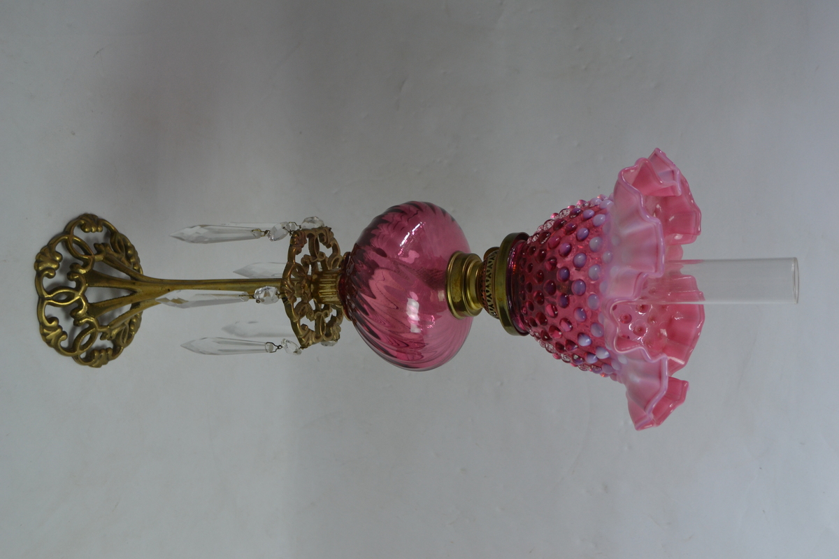 A French Gaudard Art Nouveau Style Brass Oil Lamp