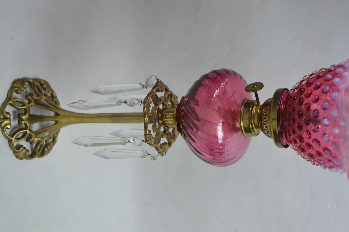 A French Gaudard Art Nouveau Style Brass Oil Lamp