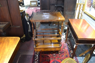 Victorian Burr Walnut Canterbury