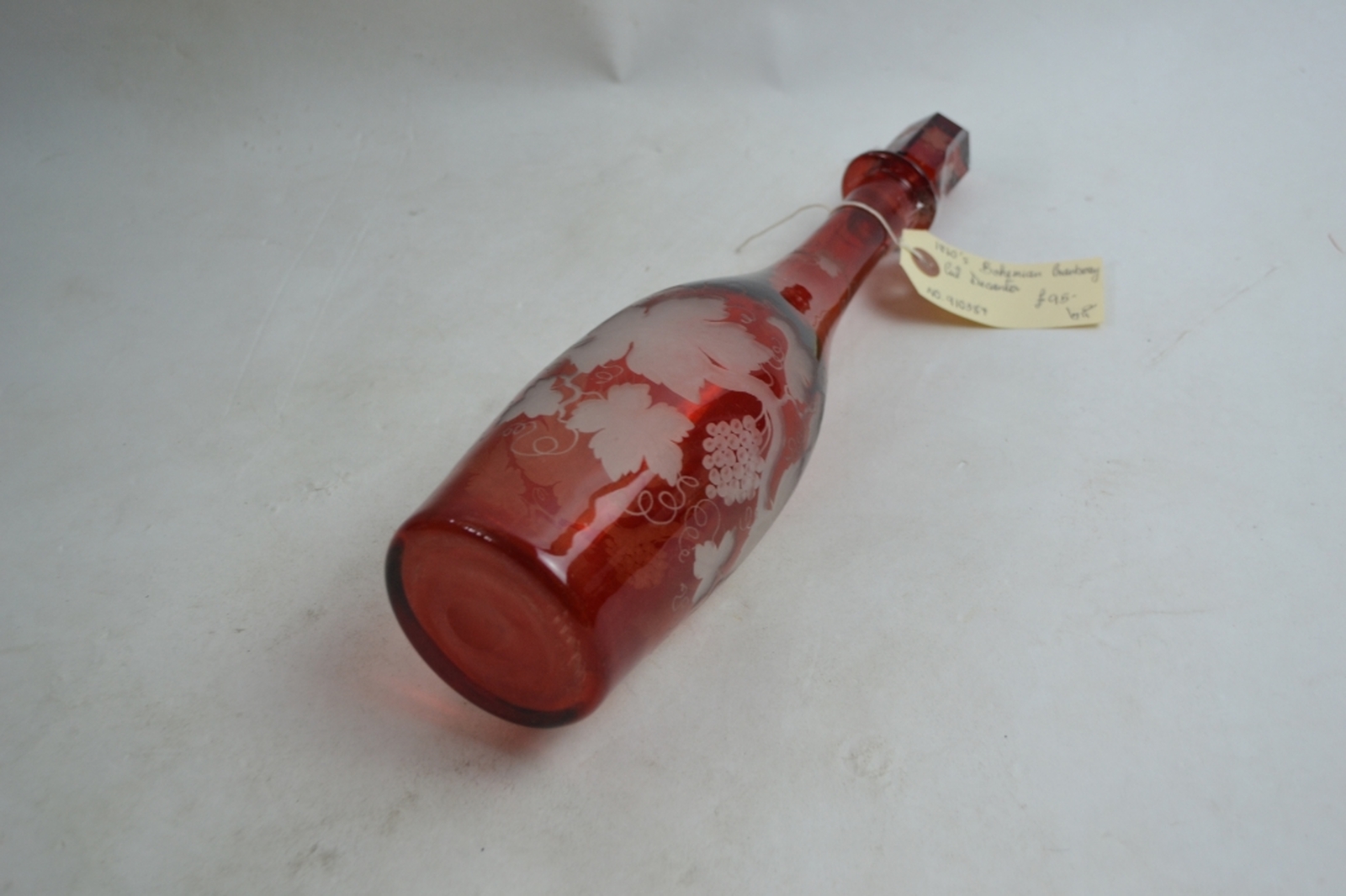 1860's Bohemian Cranberry Decanter.