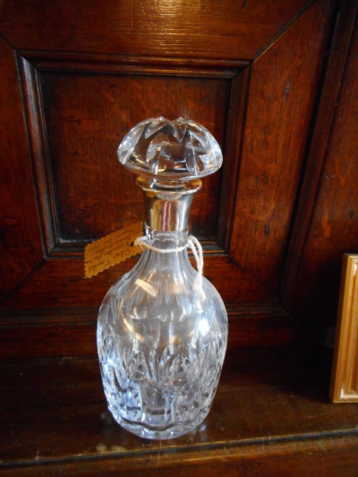 20th century silver collared decanter