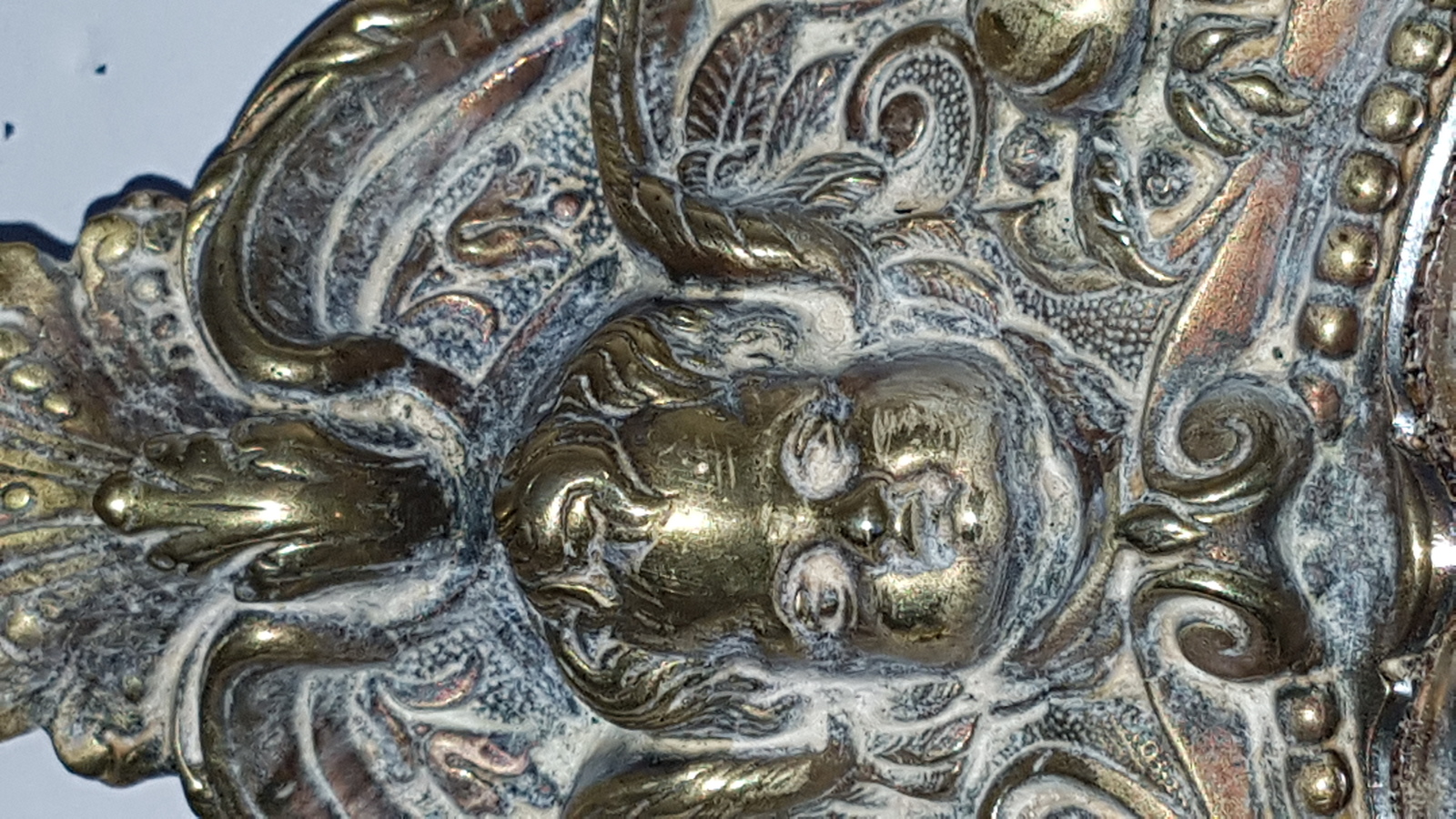 19th century Cast Brass Convex Wall Mirror