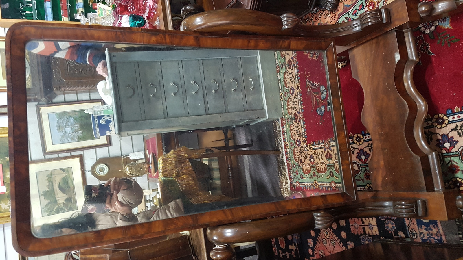 William IV Ladies Mahogany Rectangular Cheval Mirror