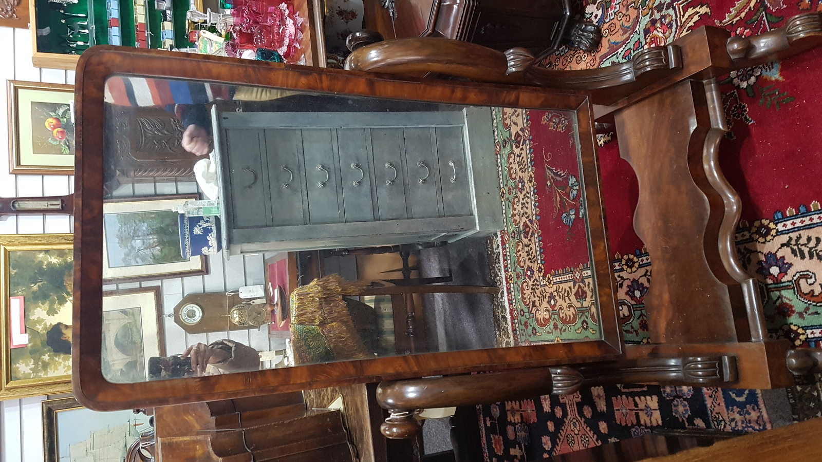 William IV Ladies Mahogany Rectangular Cheval Mirror