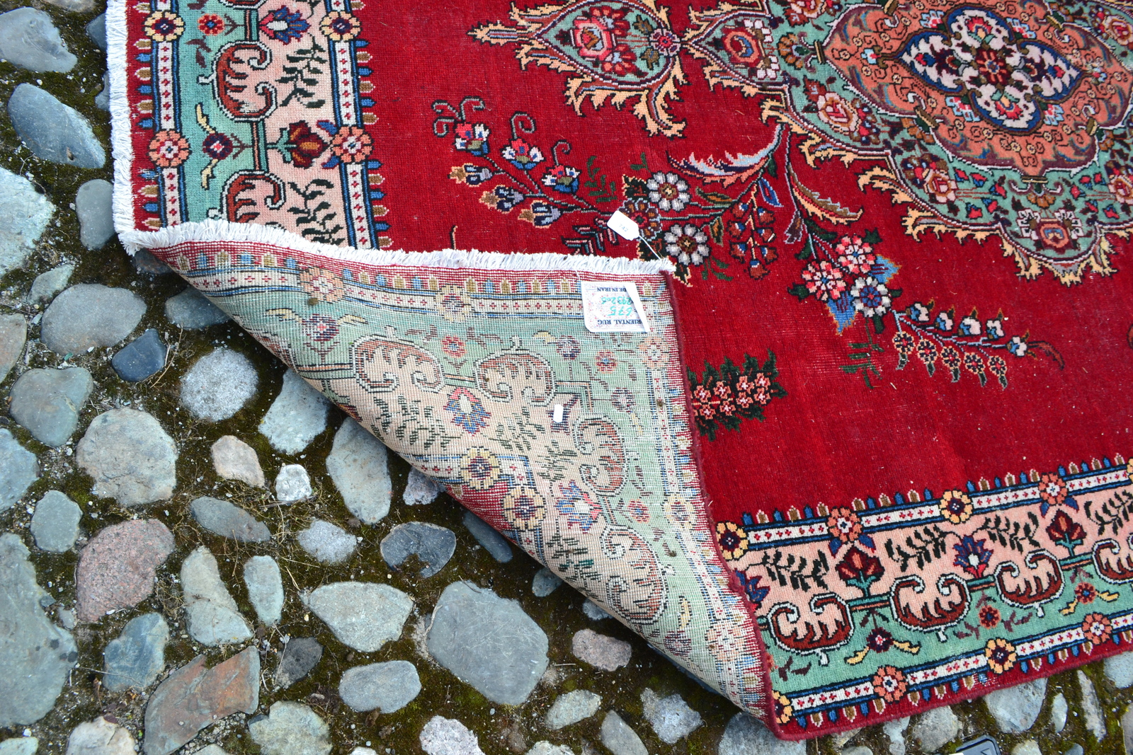 A Vintage Multi Coloured Ground Persian Tabriz Carpet