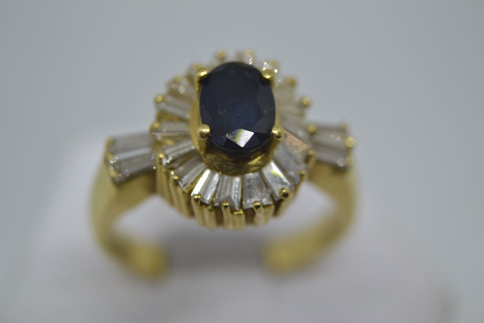 An 18ct yellow gold Sapphire and diamond ring