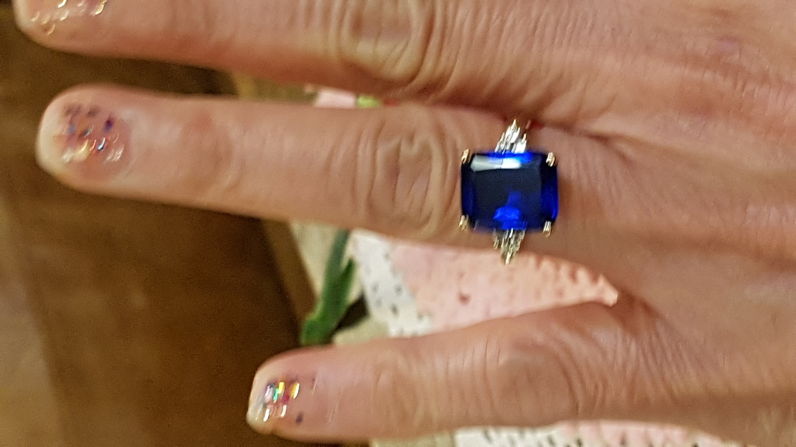 A 9ct yellow gold Spinel and Cubic Zirconia ring