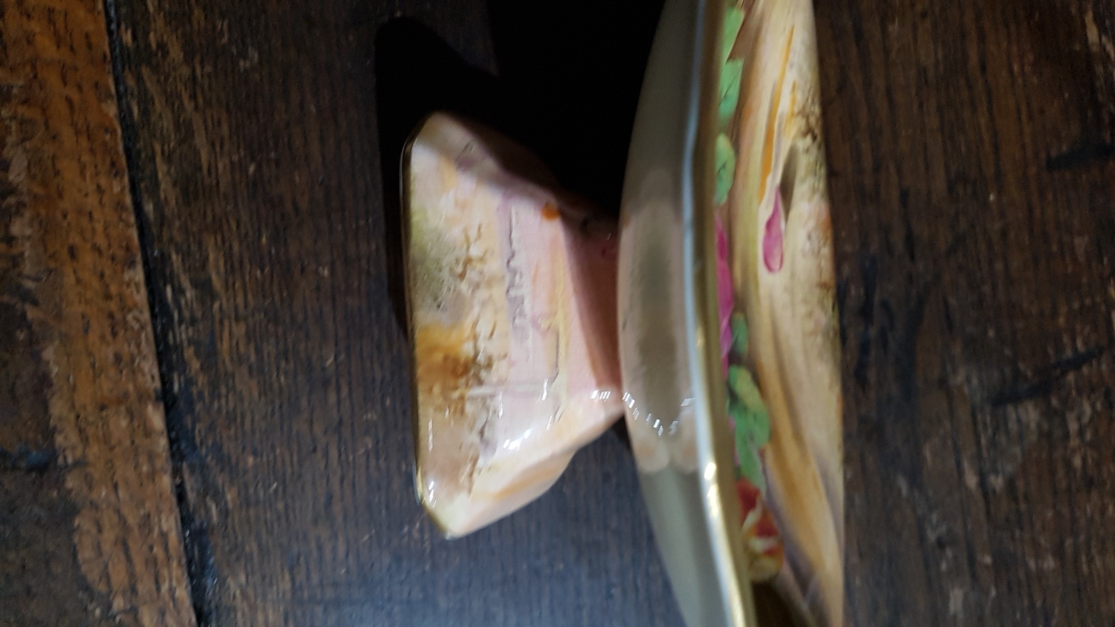 Royal Winton Handpainted , Signed J. Ryw 1951 Porcelain Pedestal Tazza