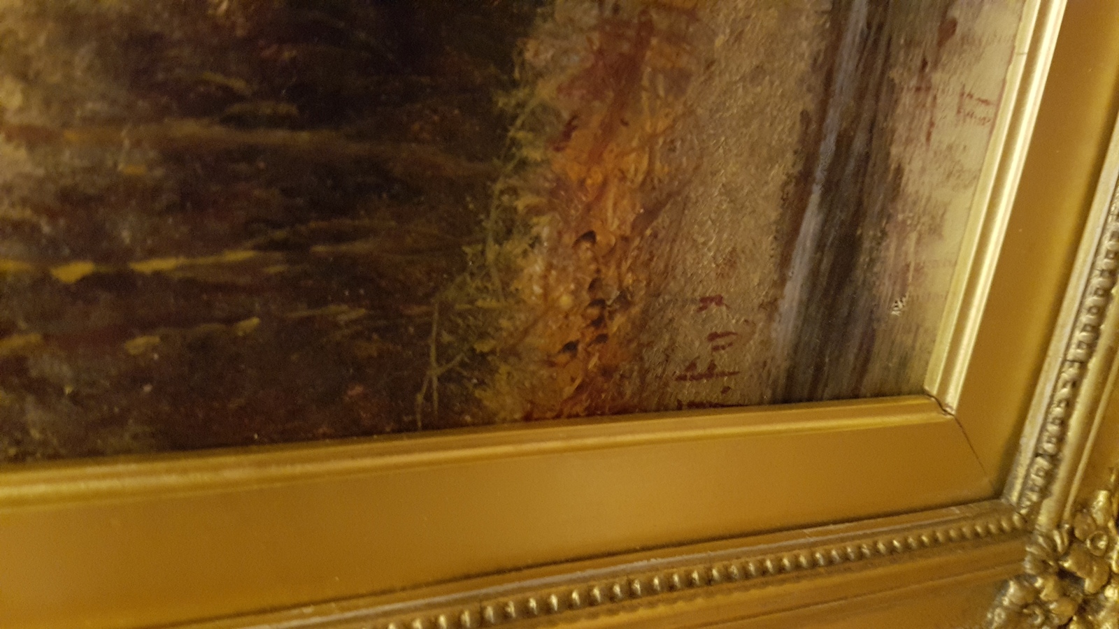 19th Century Oil Painting 'Camp Fire In Woods' by John Fox