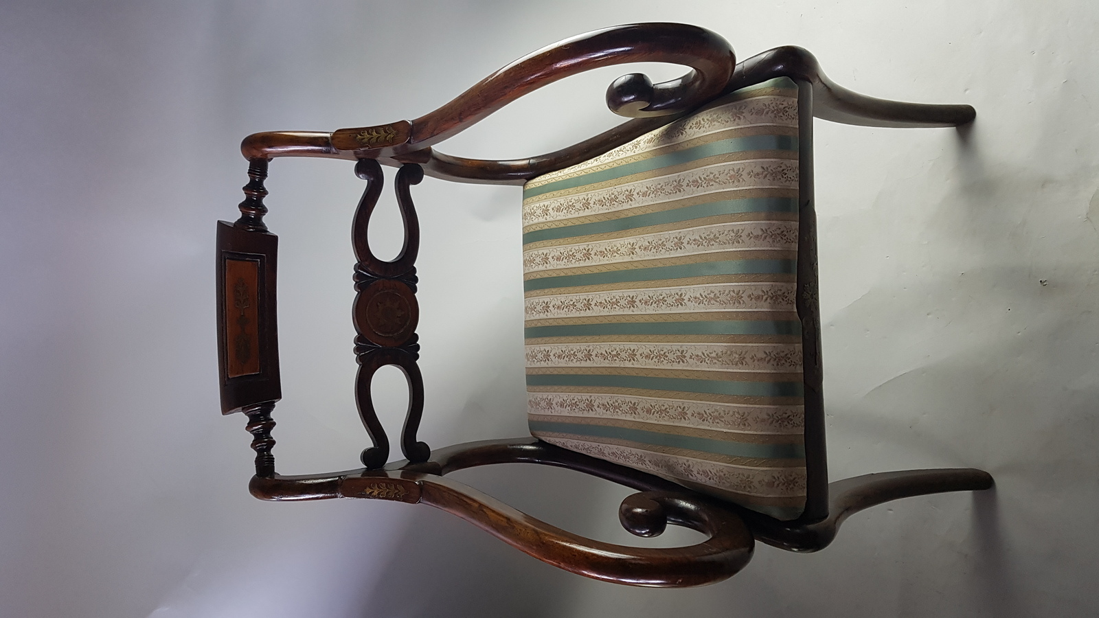 Regency And Brass Mahogany Dining Armchair.