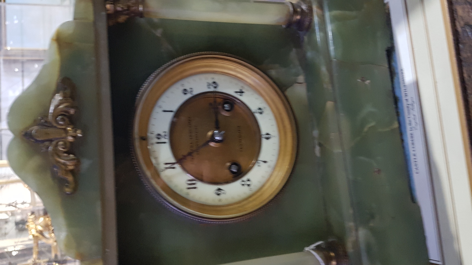 An Early 20th C. Onyx Architectural Mantel Clock