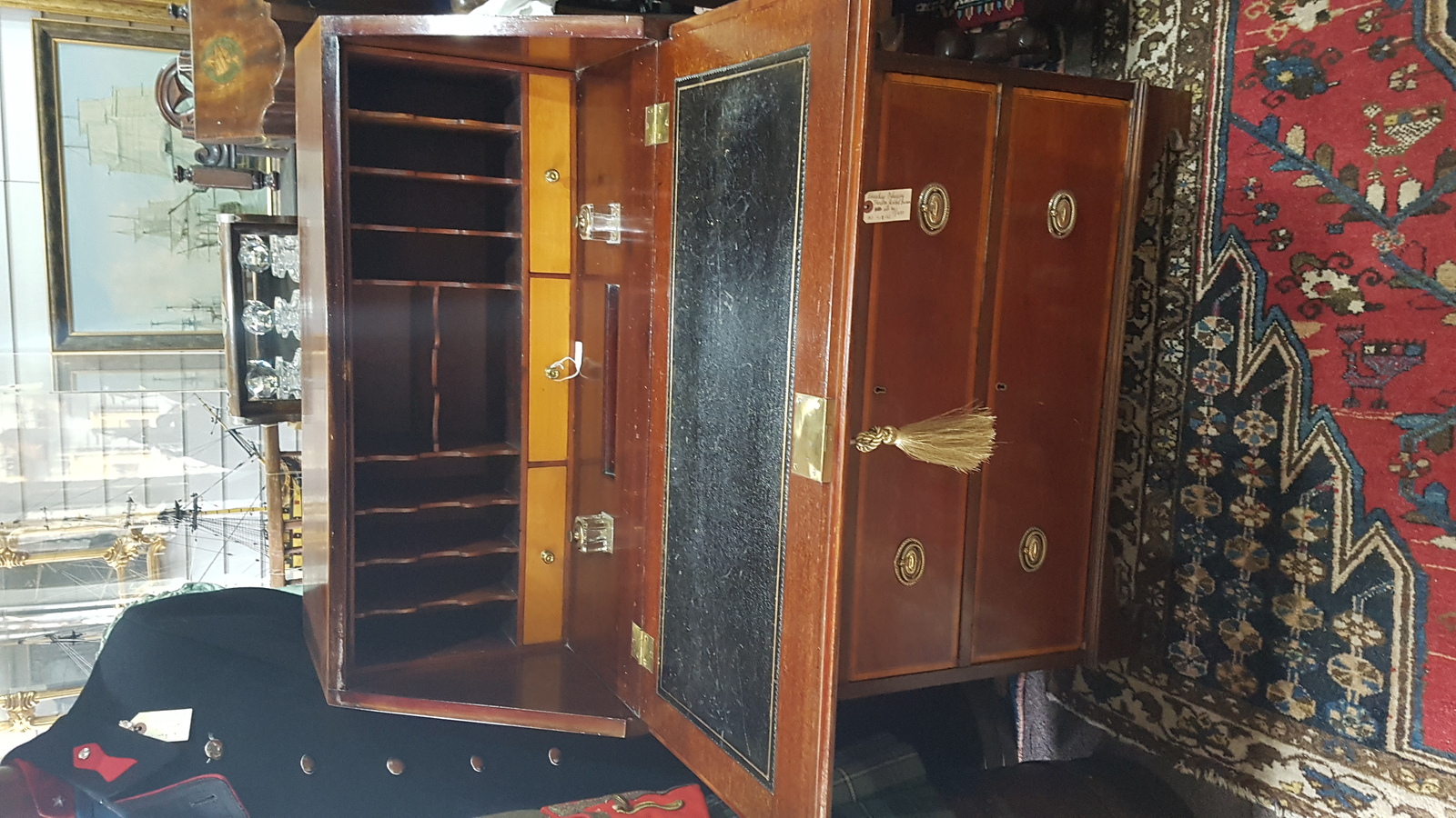 An Edwardian Mahogany And Satinwood Cross Banded Sheraton Revival  Bureau