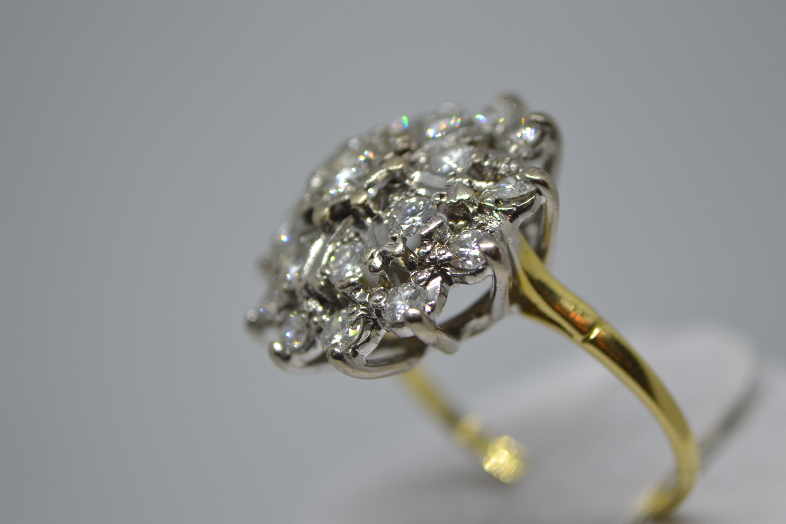 18ct Gold large Diamond Cluster Ring.