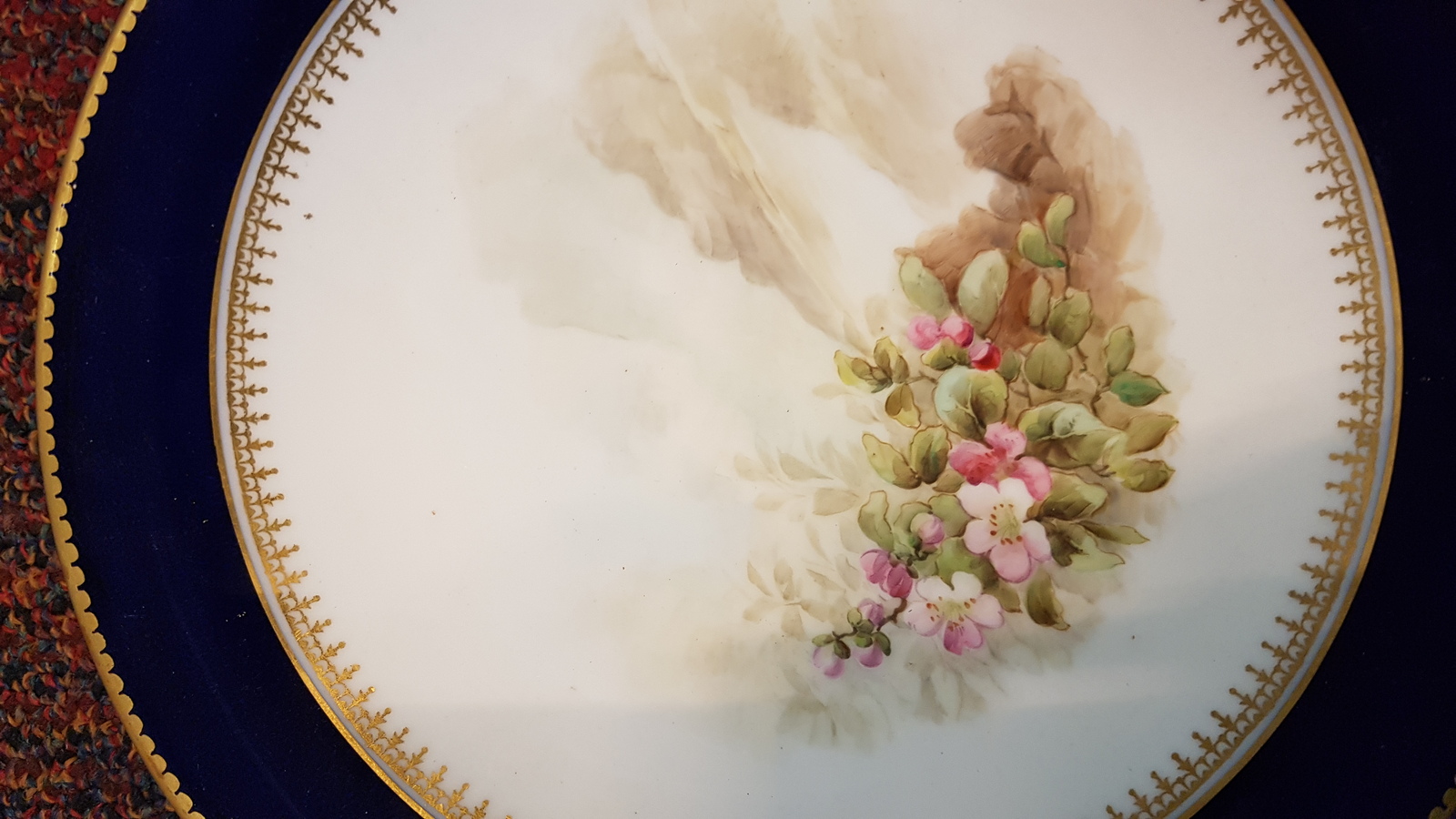 19 th  C. Handpainted Wild Flower, Grainger&#39;s Worcester Plate