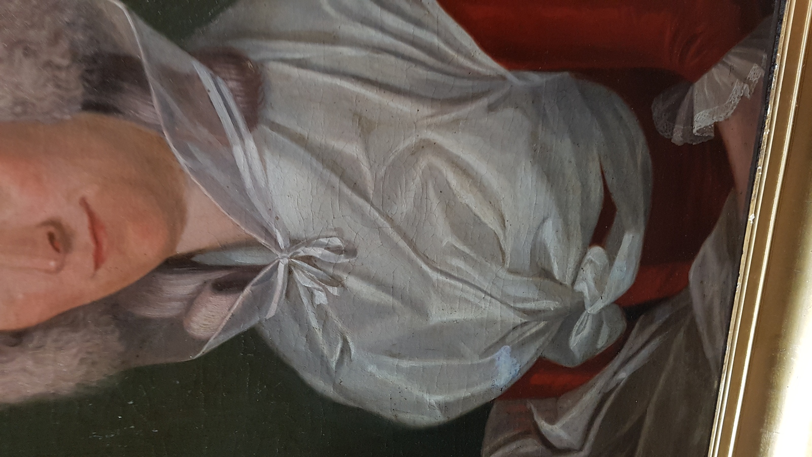 18th Century Oil On Canvas Portrait Of  A Woman