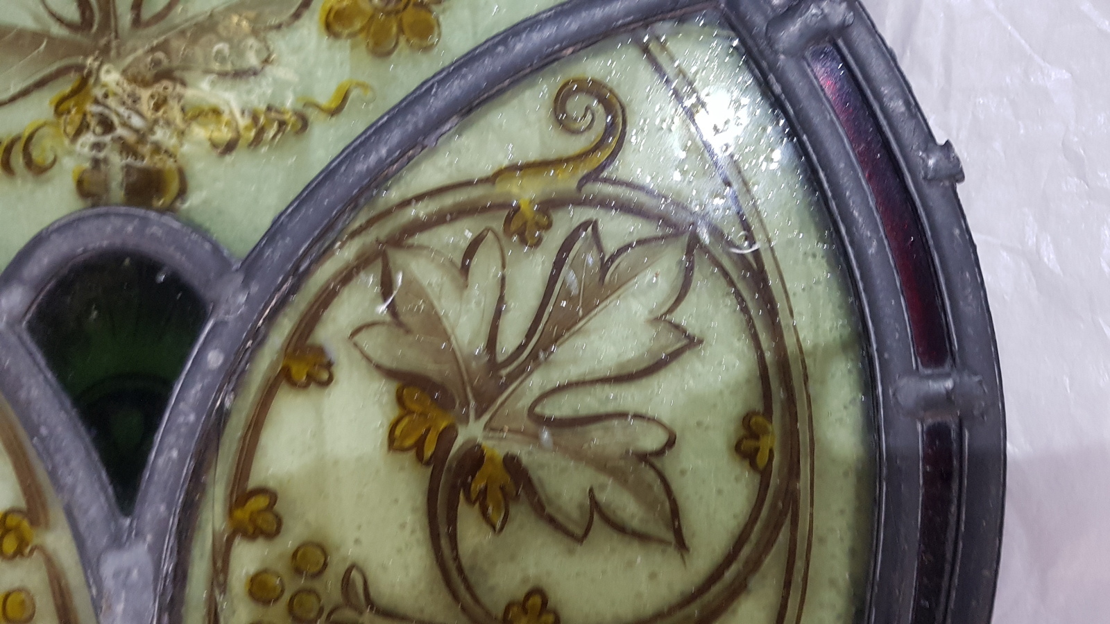 19th Century Leaded Stained Glass Panel.