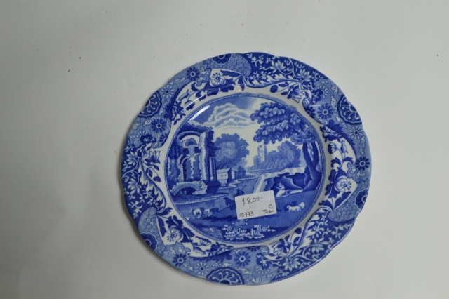 A Set of Seven Copland Blue Italian Spode Plates.