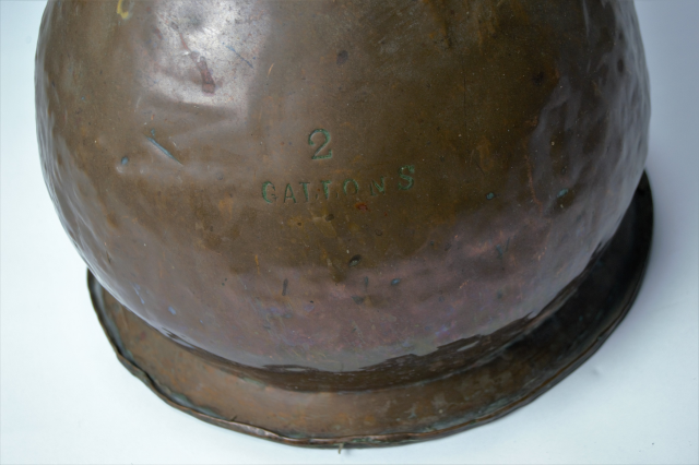 An Early 19th c. Two Gallon Copper Hay Stack Jug. 29 cm high.