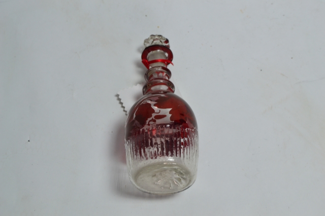 Small Georgian Decanter Flashed Red.