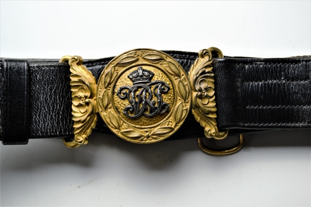 Victoria Regina India Black Leather Rifle Officers Belt.