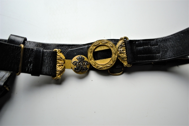 Victoria Regina India Black Leather Rifle Officers Belt.