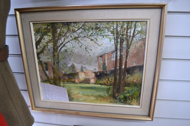 Pastel of Burton Manor by George Thompson